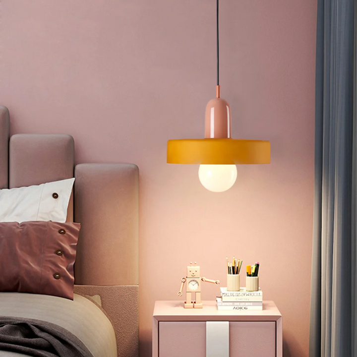 High-end glass pendant light featured in a stylish kitchen setting