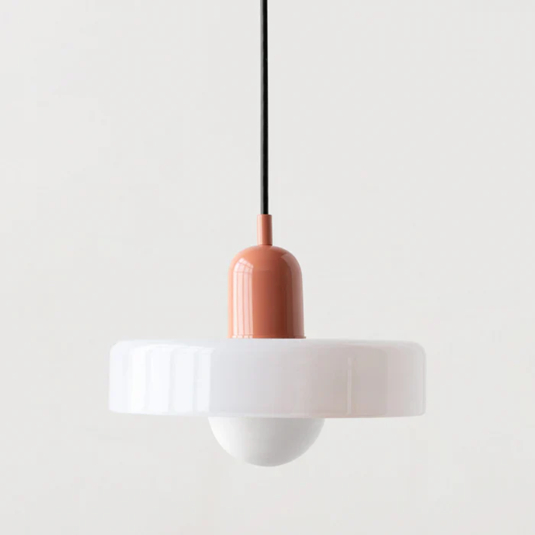 Warm white illumination from a contemporary design LED hanglamp