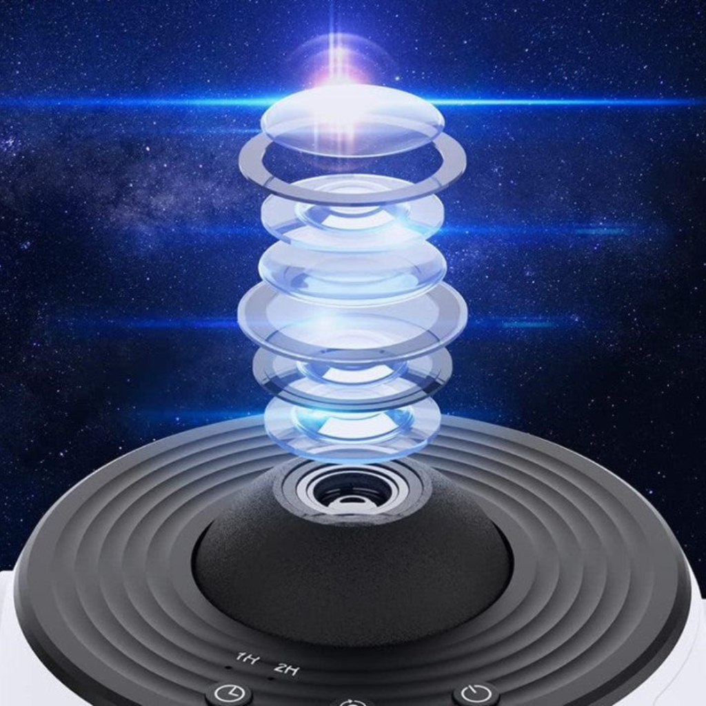 Room decor galaxy projector with timer function in modern setting