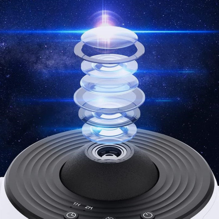 Room decor galaxy projector with timer function in modern setting