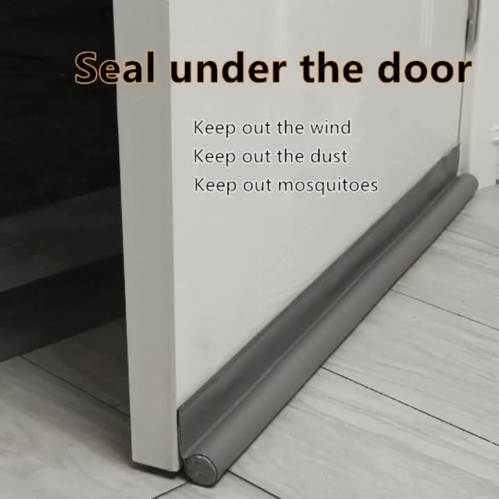 Weatherproof door seal preventing insects and drafts in living room