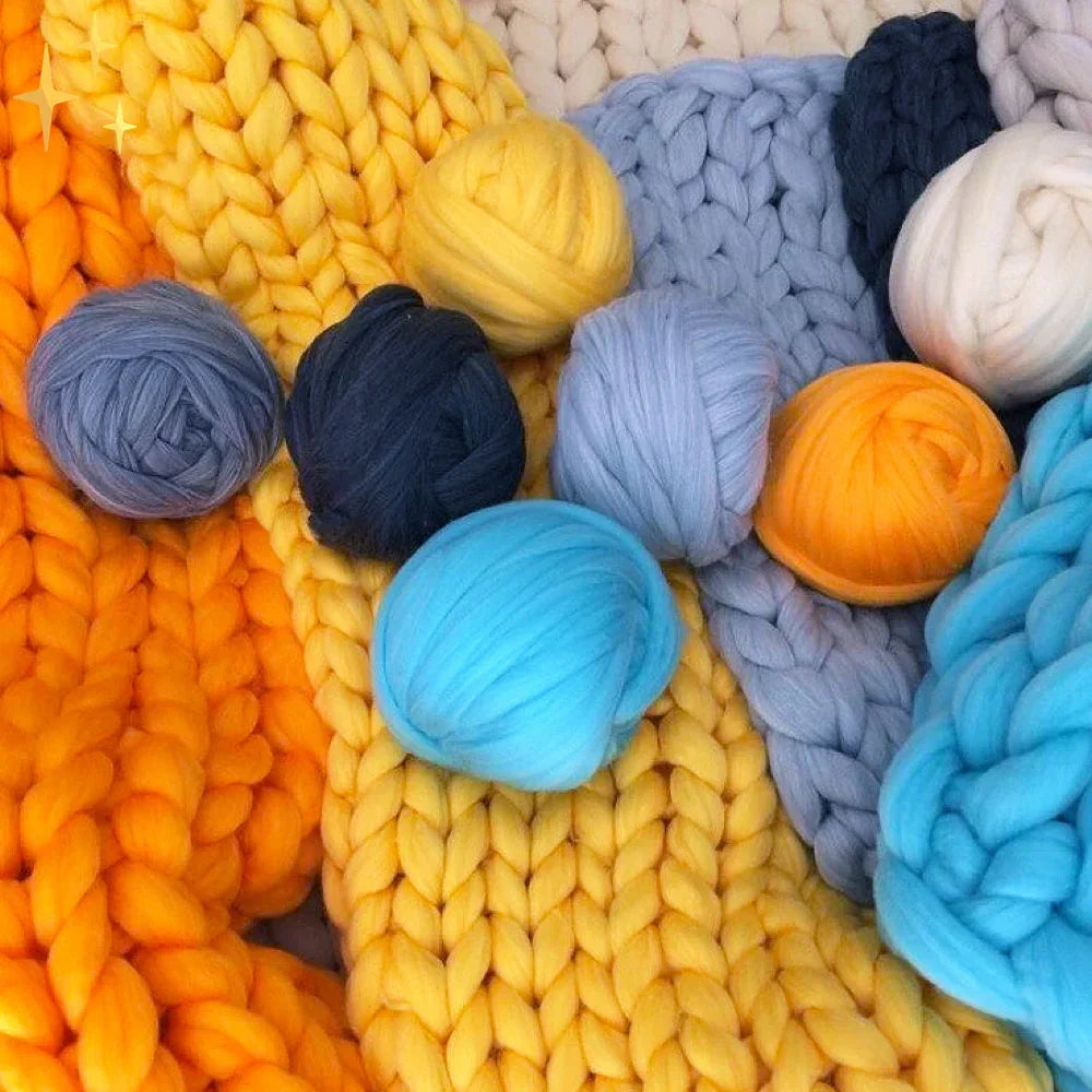 Large 1000g skein of chunky yarn ready for crafting