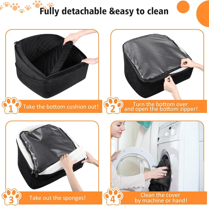 Puffy dog car seat interior cushion for comfortable road trips