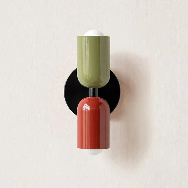 Up and down beam lighting effect cast by the modern wall lamp