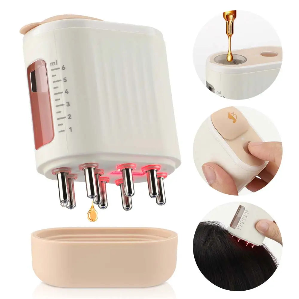 Handheld scalp care tool and electric hair massager in white design