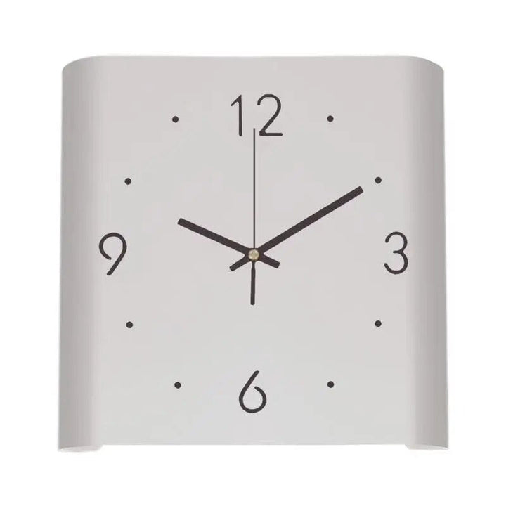 Minimalist double-sided square wall clock showing side profile and mounting bracket