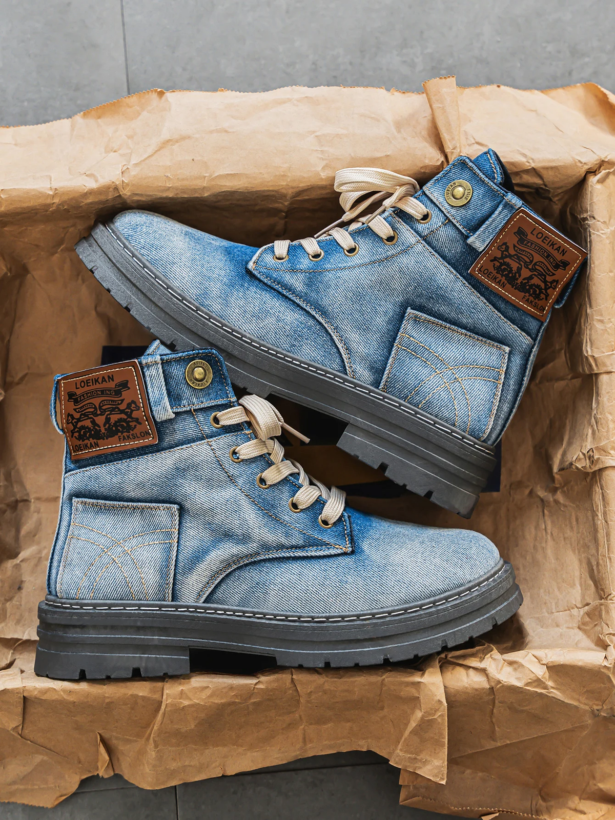 Colt | Men’s Denim Lace-Up Ankle Boots