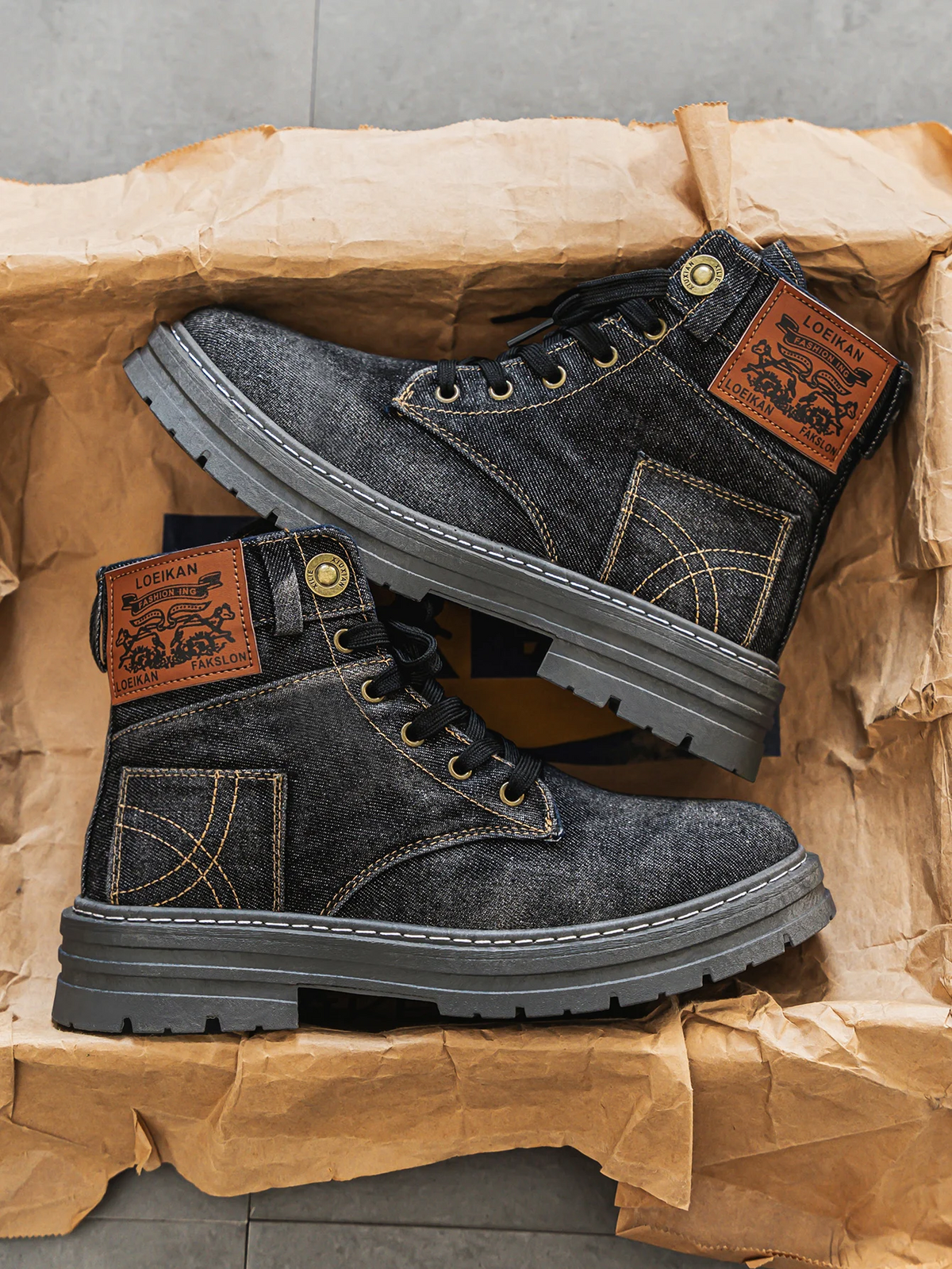 Colt | Men’s Denim Lace-Up Ankle Boots
