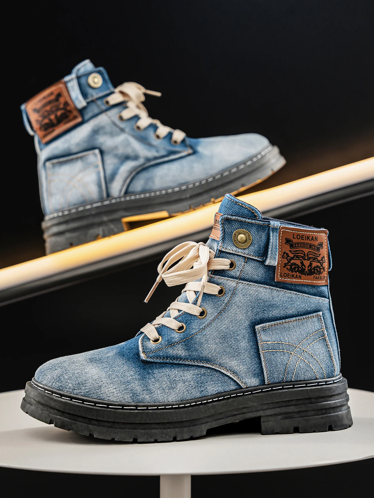 Colt | Men’s Denim Lace-Up Ankle Boots