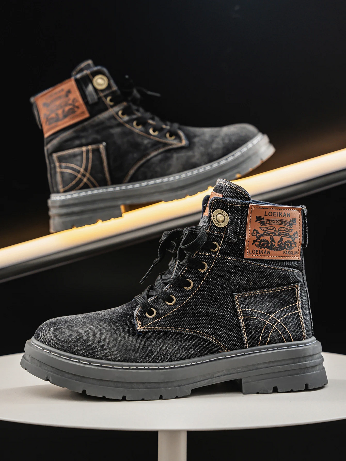 Colt | Men’s Denim Lace-Up Ankle Boots
