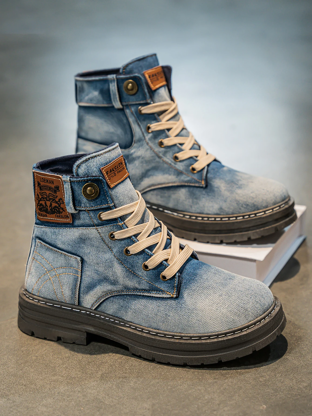 Colt | Men’s Denim Lace-Up Ankle Boots
