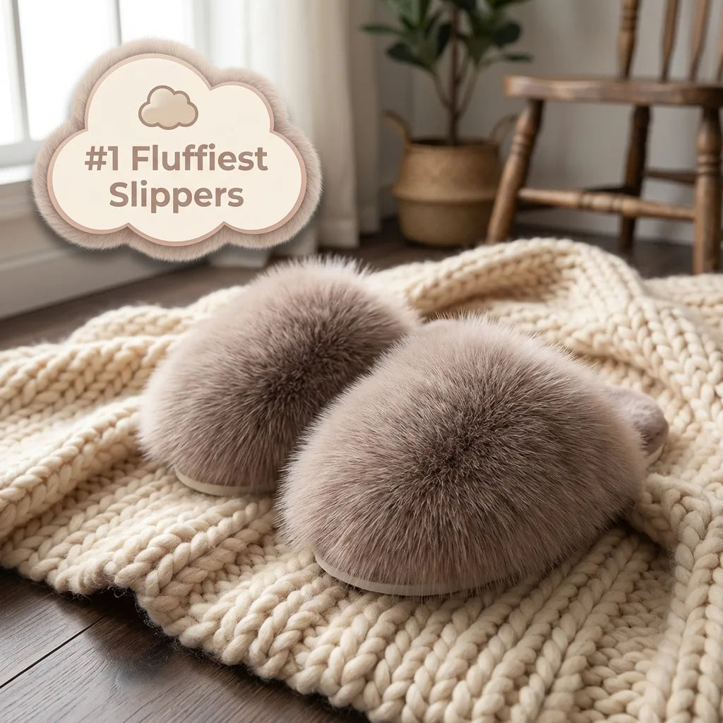 Cozy fuzzy slides for women featuring a plush open toe design
