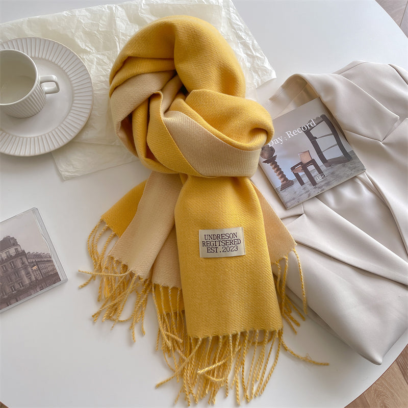 Rolled up reversible scarf ready for gifting or travel packing