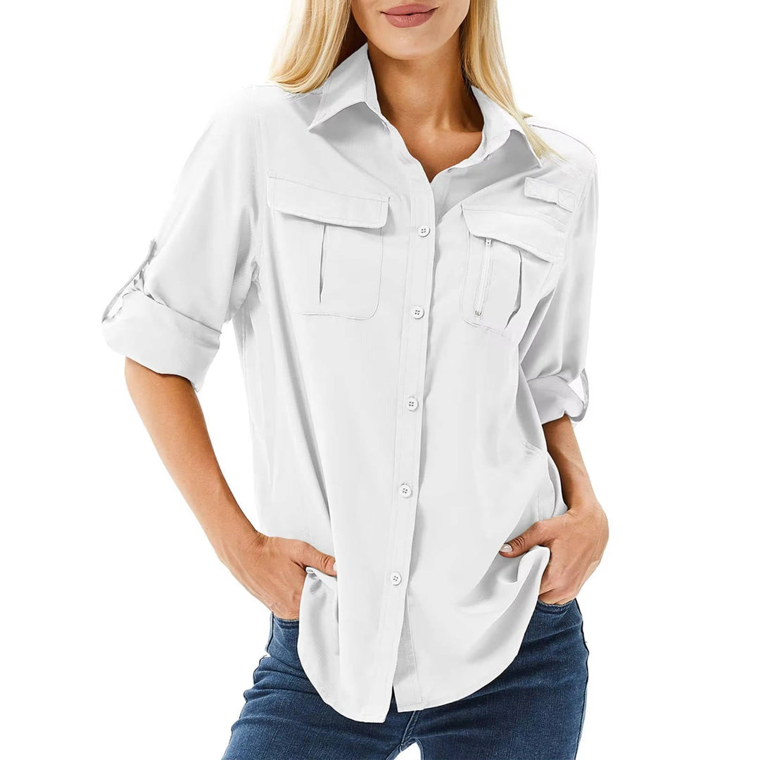 Black long sleeve top for women, ideal for outdoor trail hiking