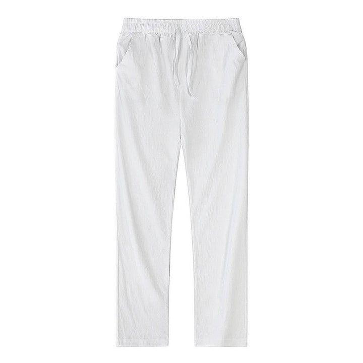 Full length view of mens casual pants in relaxed fit