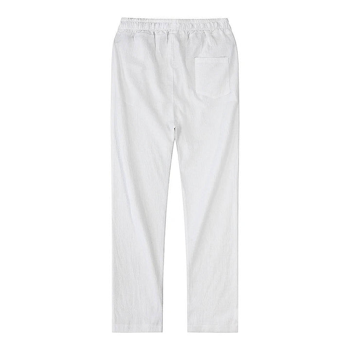 Ankle hem detail on stylish mens summer trousers