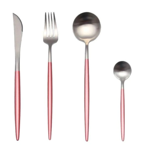Complete gold cutlery flatware collection for formal table settings