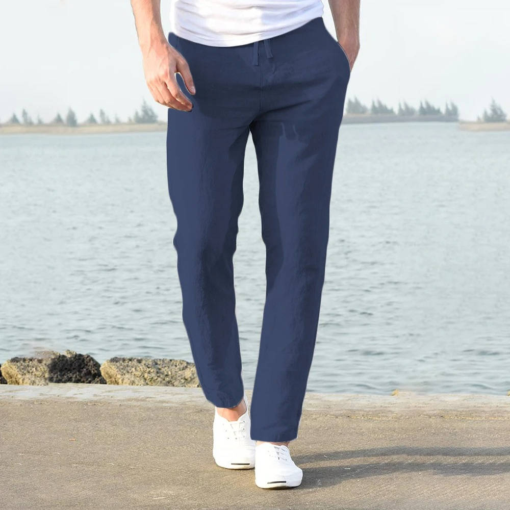 Neutral tone mens lightweight pants for everyday wear