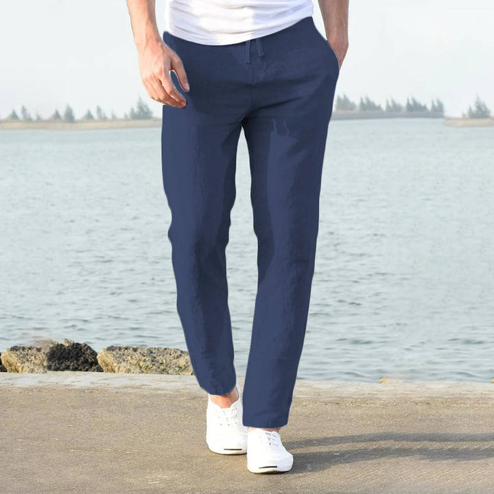 Neutral tone mens lightweight pants for everyday wear
