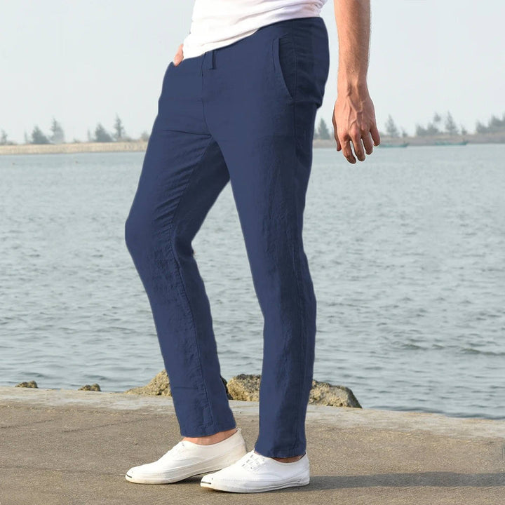 Durable stitching on mens fashion drawstring trousers