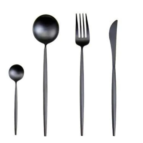 Durable kitchen tableware cutlery set in striking gold color