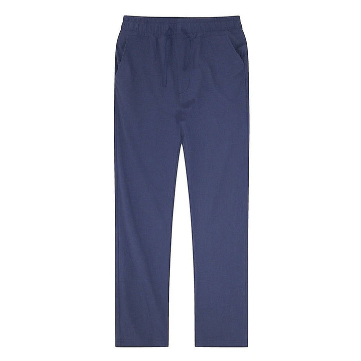 Relaxed silhouette of mens casual summer trousers