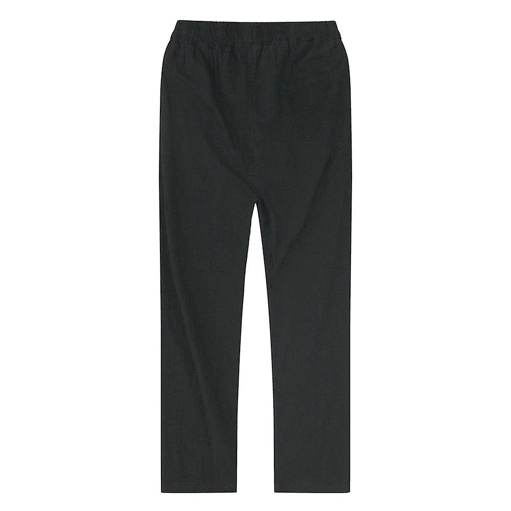 Detailed shot of fabric texture on lightweight summer pants