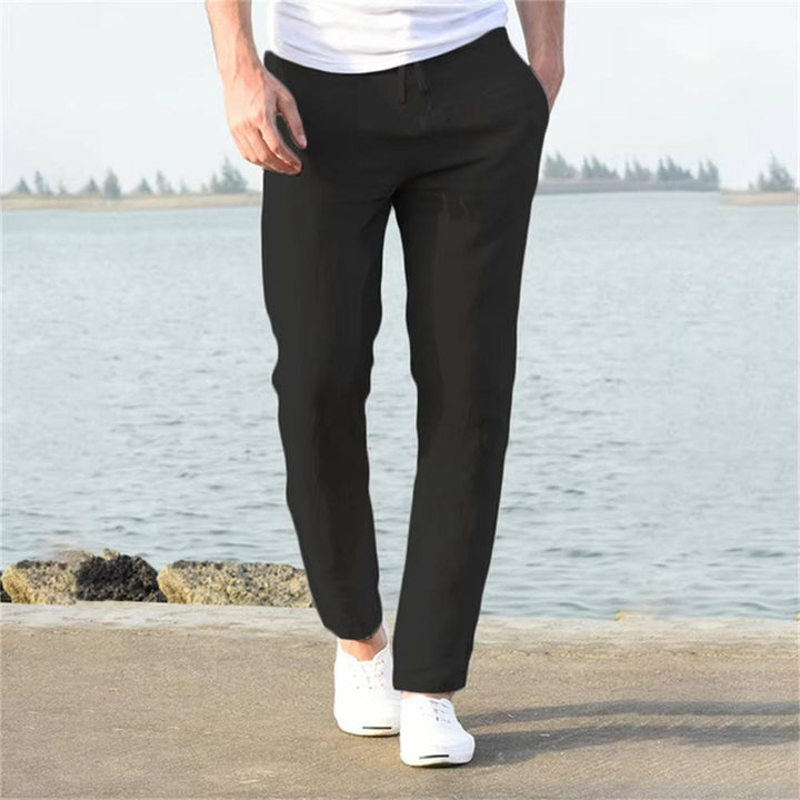 Relaxed fit mens fashion pants with elastic waistband