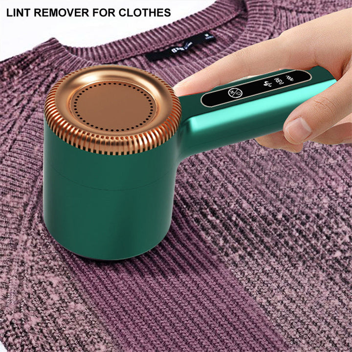 Side profile of ergonomic rechargeable fabric pill remover