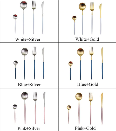 Ultimate dining kitchen cutlery set in brilliant gold and silver