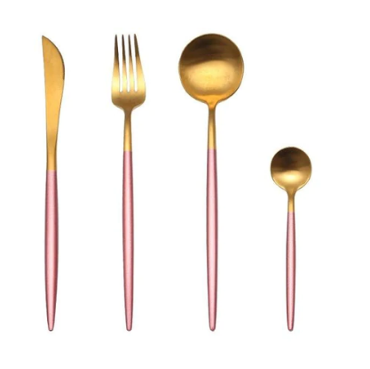 Sleek and modern gold cutlery set for contemporary dining spaces