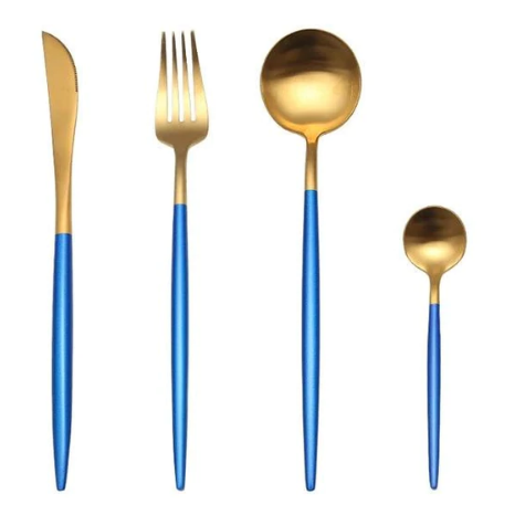 Modern kitchen dining set with shimmering gold finish pieces
