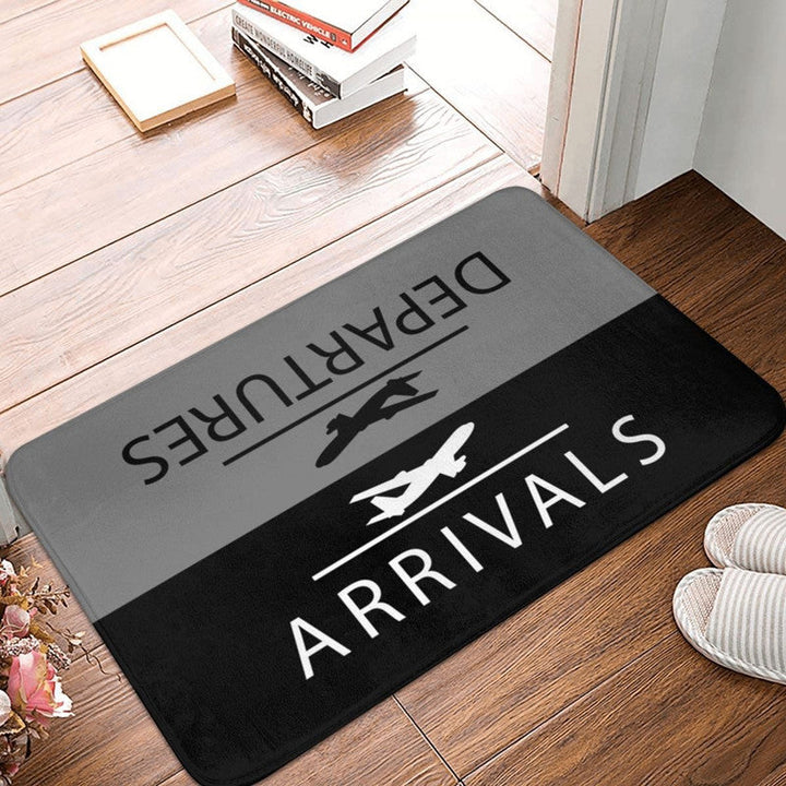 Non slip indoor and outdoor hallway rug positioned neatly at a front entryway