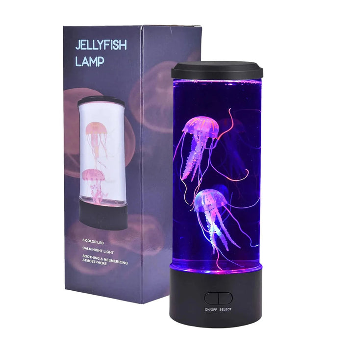 LED jellyfish mood light glowing in vibrant color changing mode for home decor and relaxation