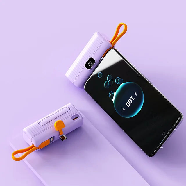 Side profile of the compact 3000mAh portable charger showing slim thickness