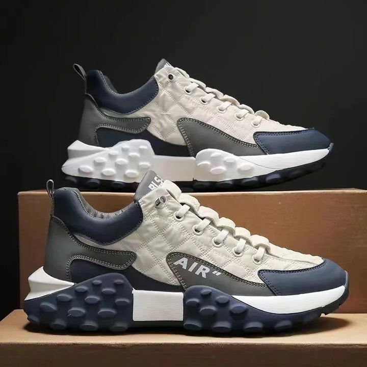 Side profile of mens orthopaedic comfort trainers showing arch support