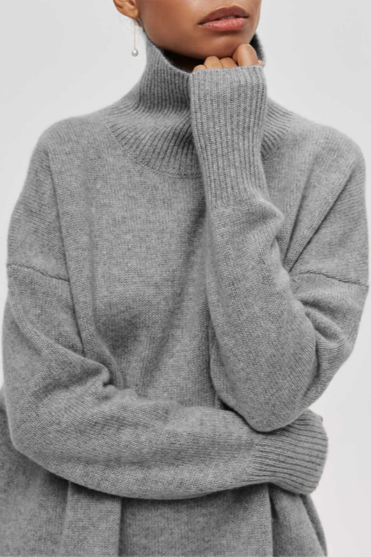 Casual sweater styled for cold weather clothing and easy layering