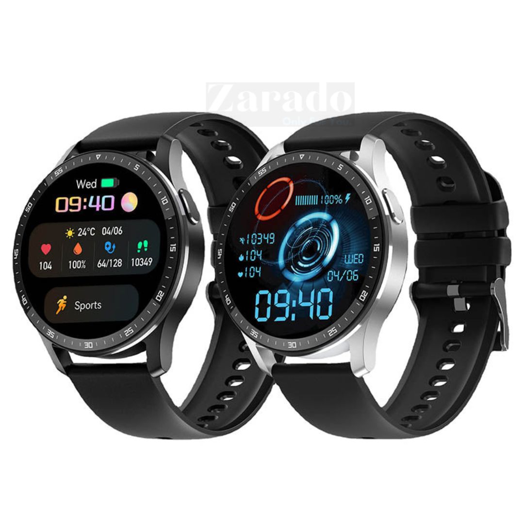 Lifestyle shot of smartwatch with wireless earbuds worn on wrist for daily use