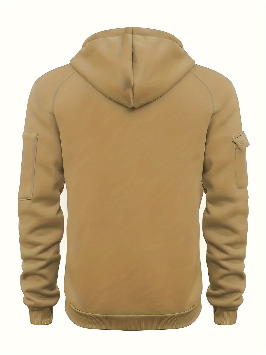 Men's utility hoodie layered over a basic t-shirt for versatile styling.