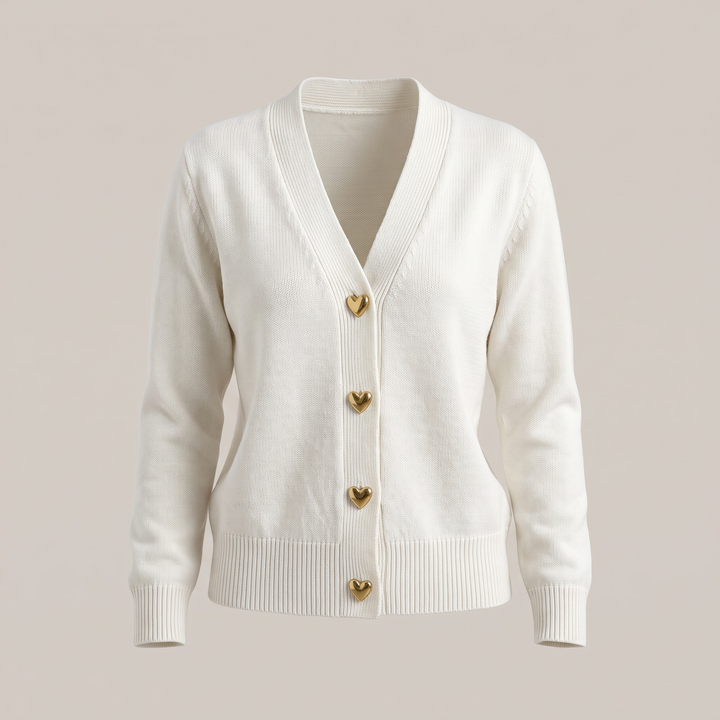 Close-up of the ribbed cuffs and hem on the cozy knit cardigan