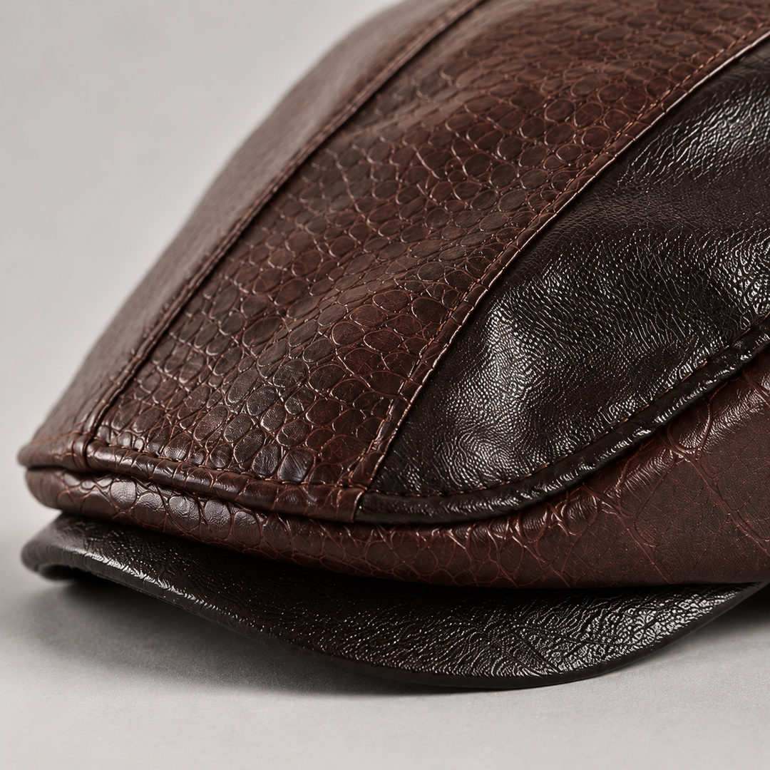 Mens vintage style flat cap accessory in sophisticated cigar brown shade