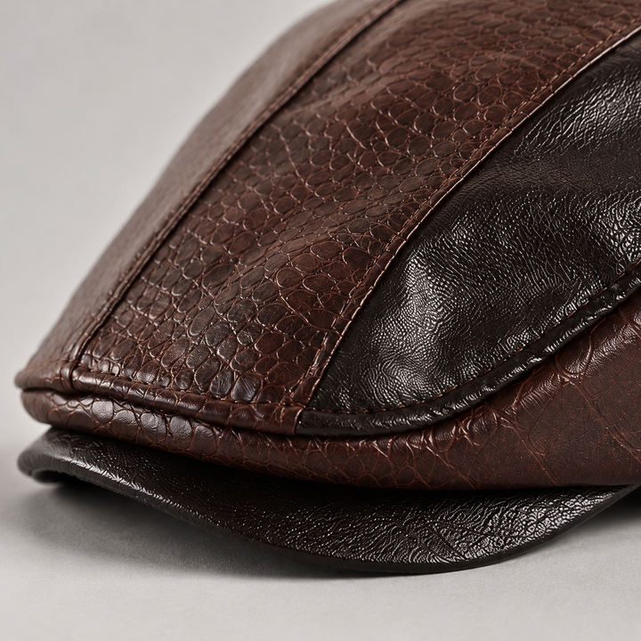 Mens vintage style flat cap accessory in sophisticated cigar brown shade
