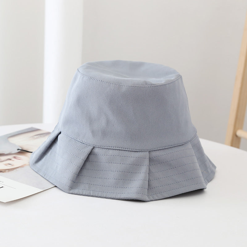 Blue summer bucket hat on display