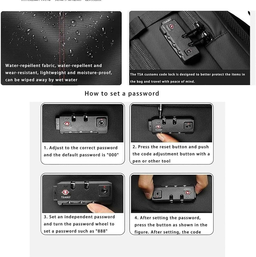 Water-repellent travel bag featuring the dedicated wet compartment for toiletries and gear