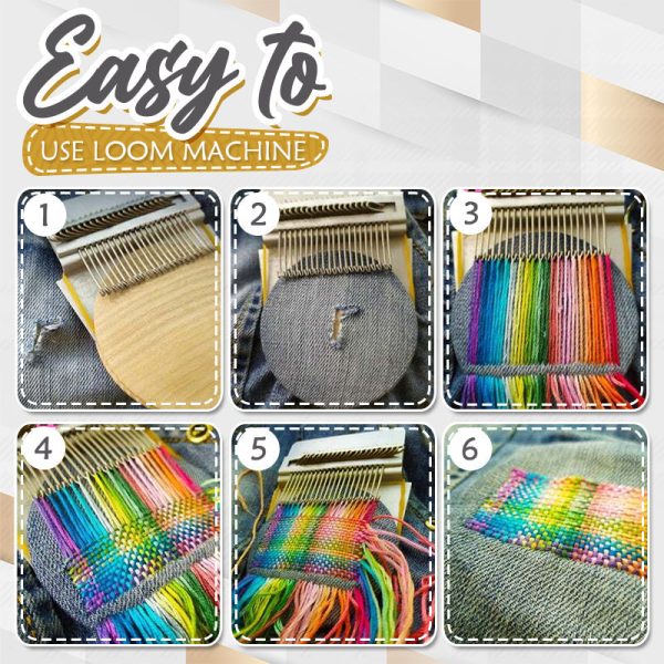 Small weaving tool laid flat alongside threads, ideal for DIY craft projects