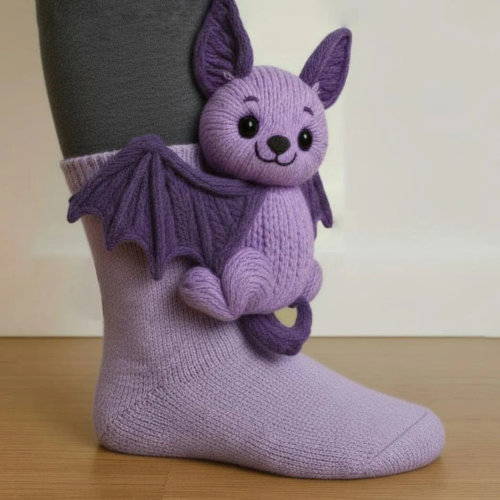Cozy loungewear socks highlighted with adorable 3D animal characters