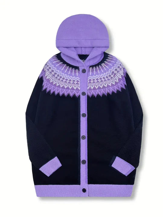 Mikhaela | Women’s Fair Isle Hooded Cardigan