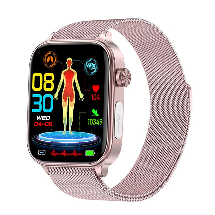 Fitness tracker smartwatch showing daily activity metrics and sports mode options