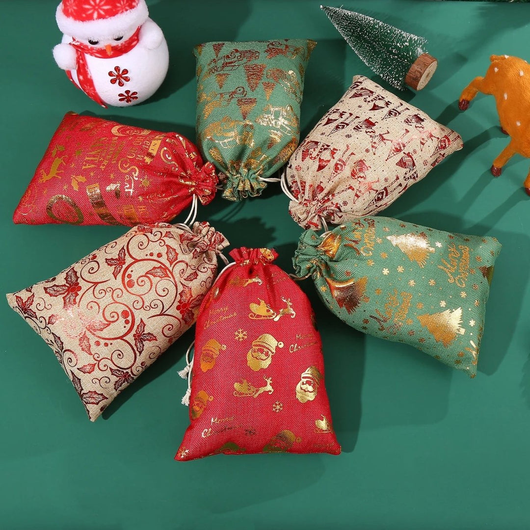 Festive gift bags for Christmas accessories and small holiday presents