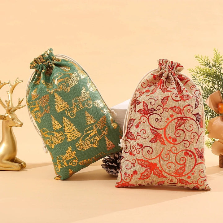 Close-up of durable fabric material and secure drawstring on eco gift pouches
